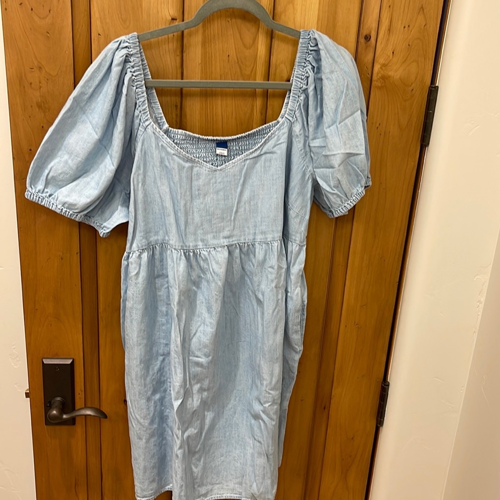 Chambray smocked dress